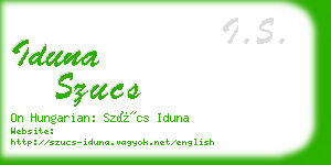 iduna szucs business card